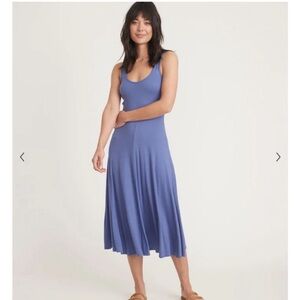 Marine Layer Fit and Flare Knit Midi Dress Size Small in Marlin